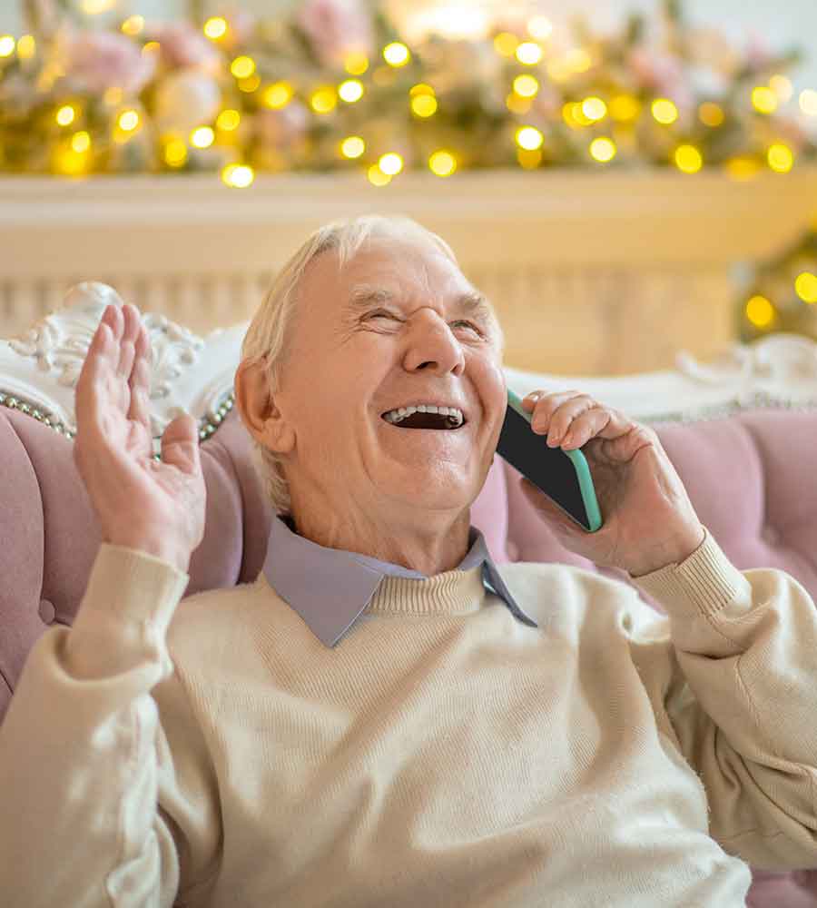 Smiling guy on the phone